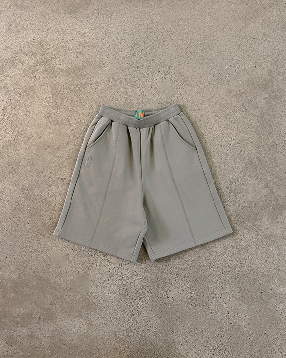 OLIVE PANELLED TRACK SHORTS