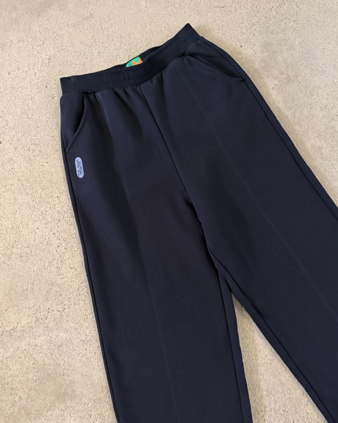 BLACK PANELLED TRACK PANTS