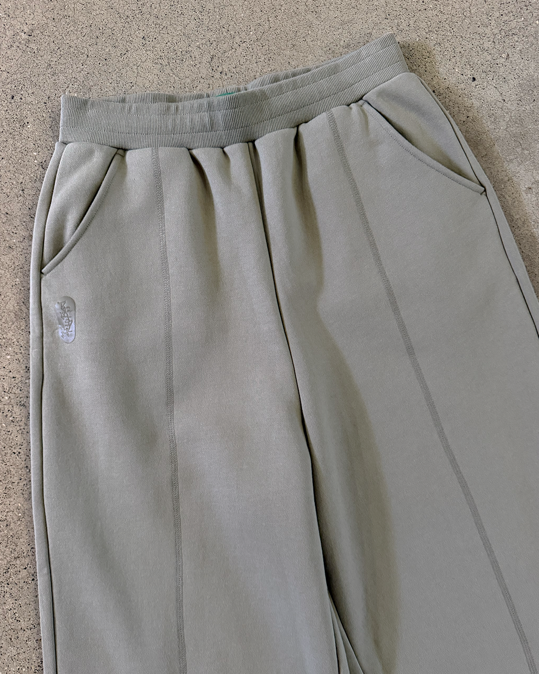 OLIVE PANELLED TRACK PANTS