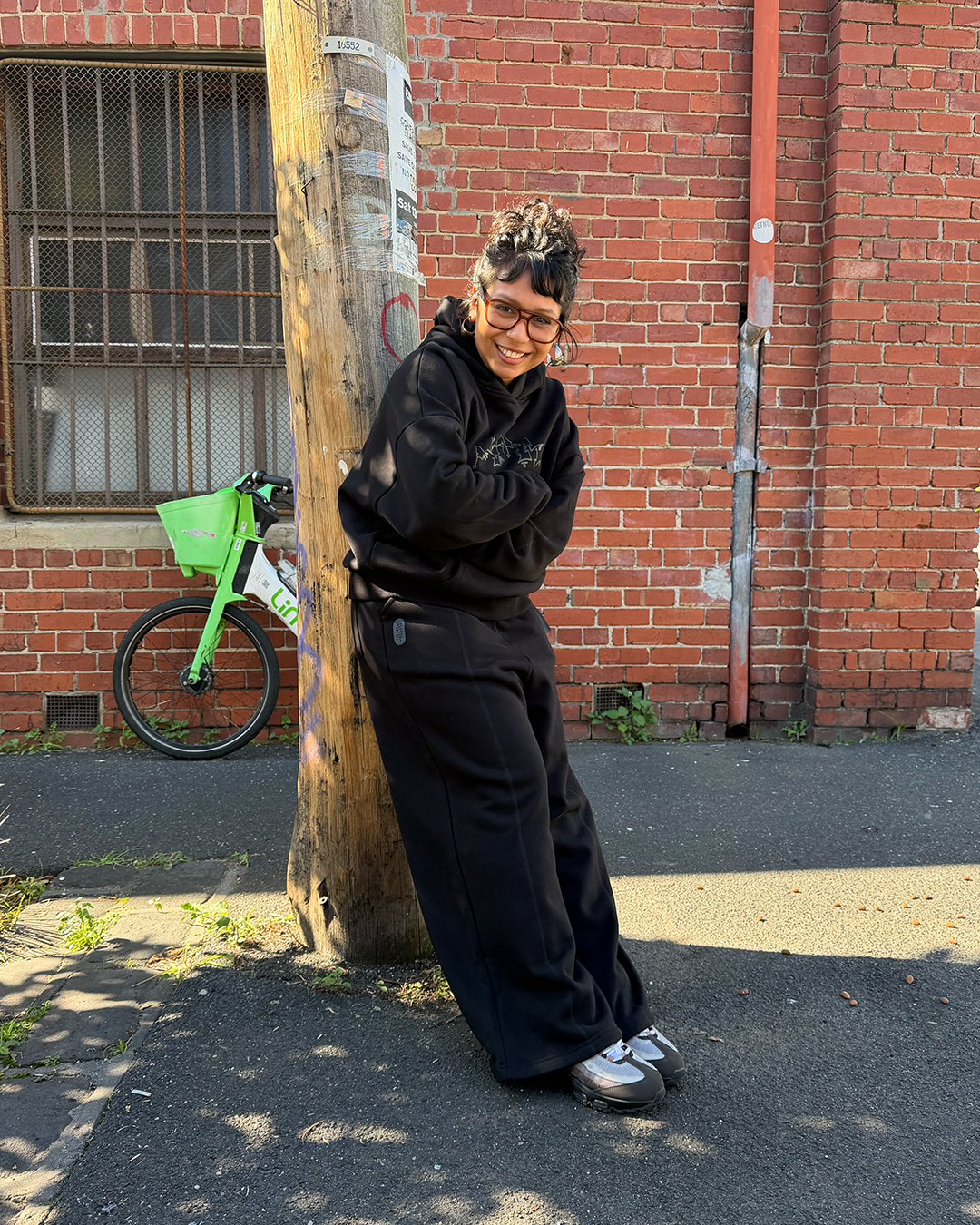 BLACK PANELLED TRACK PANTS