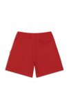 BURNT RED CALLIGRAPHY MESH SHORTS