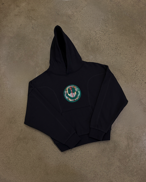 BLACK BAGPIPE SMILEY HOODIE