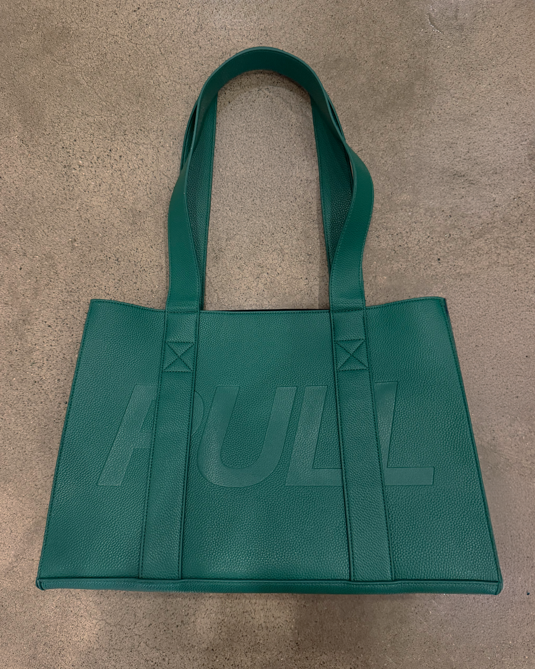 GREEN PU LEATHER TOTE BAG