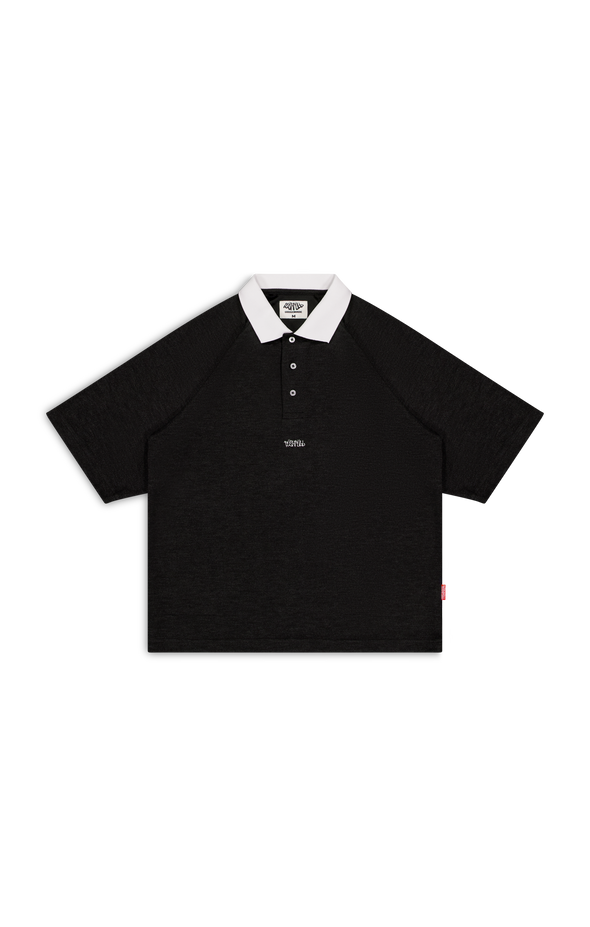 BLACK/WHITE MOCKERY POLO