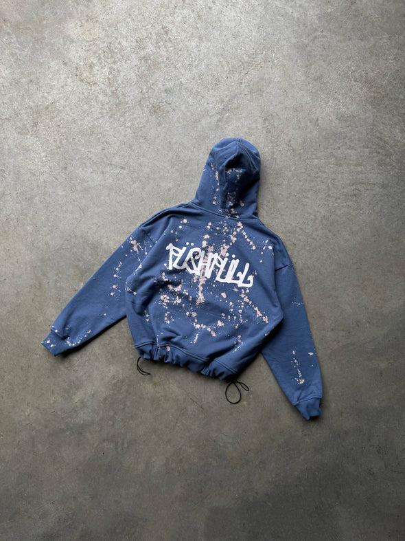 BLUE DIY RE-WORKED HOODIE