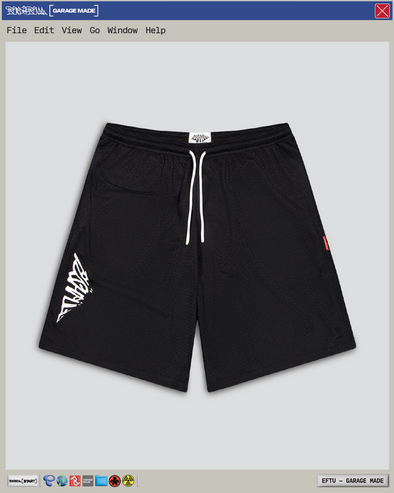 BLACK CALLIGRAPHY MESH SHORTS