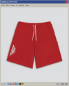 BURNT RED CALLIGRAPHY MESH SHORTS