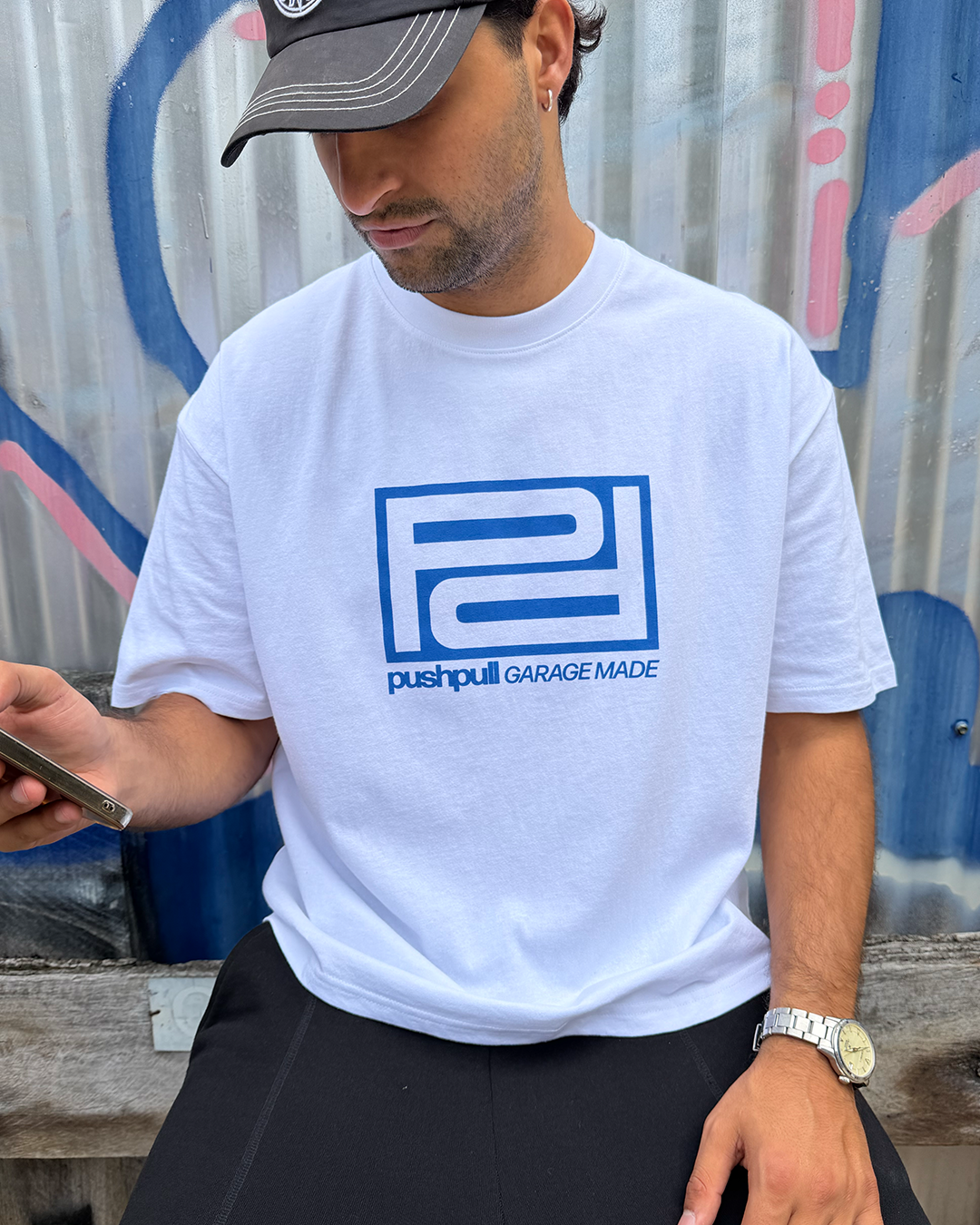 BLUE DOUBLE "P" TEE