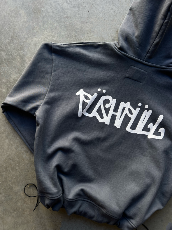 CHARCOAL/WHITE SCRIPT HOODIE