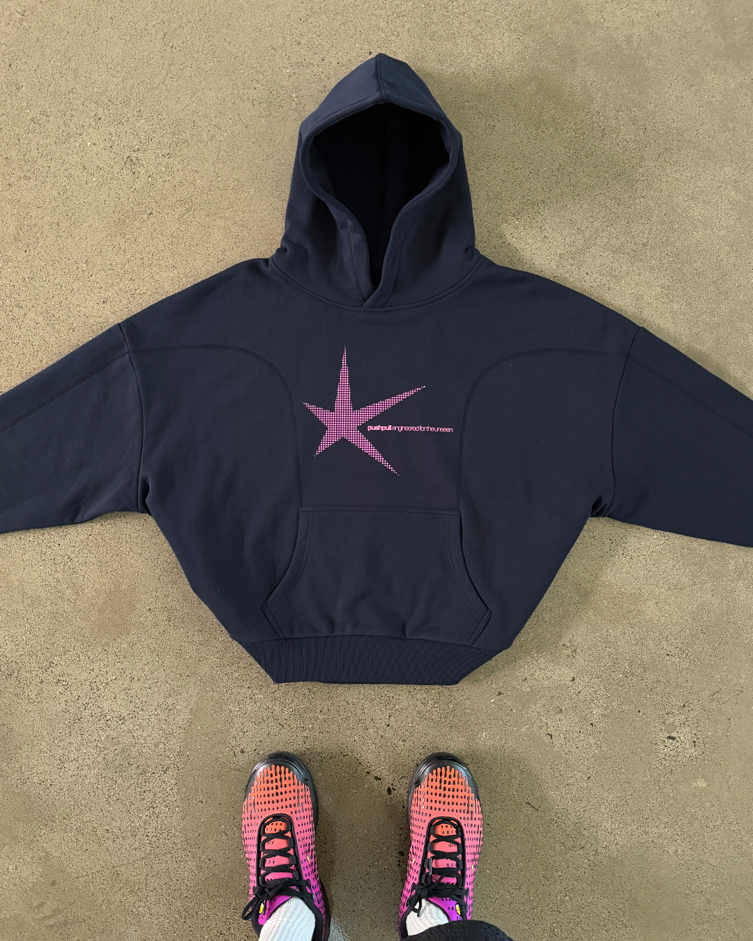 PINK STAR PANELLED HOODIE