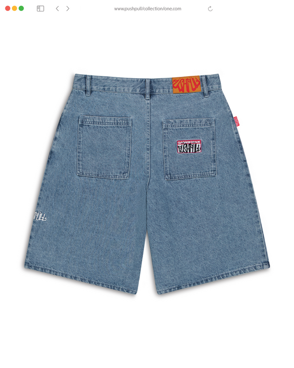 STICKER SLAP DENIM SHORTS