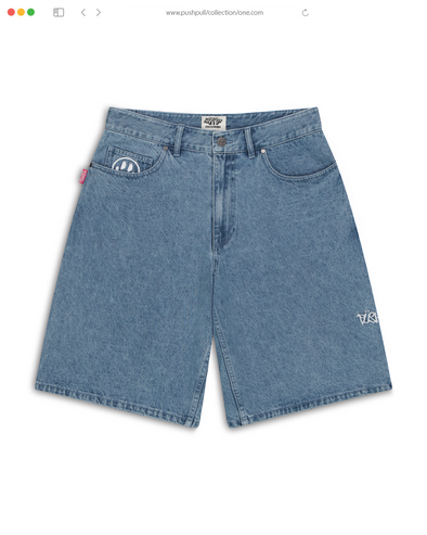 STICKER SLAP DENIM SHORTS