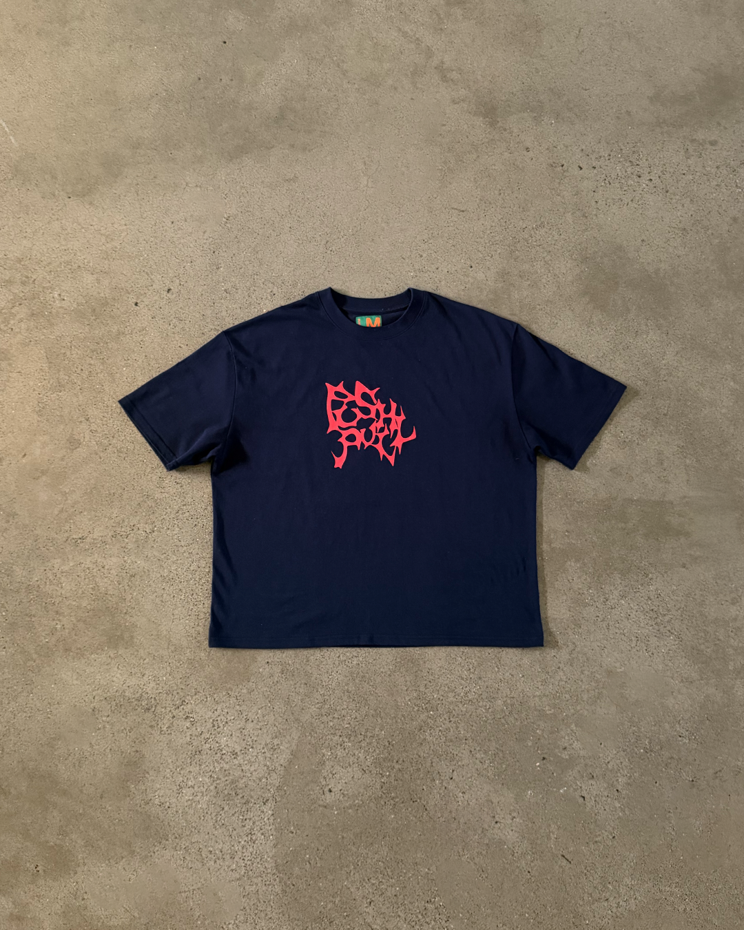 NAVY CUT OUT GRAPHIC T-SHIRT