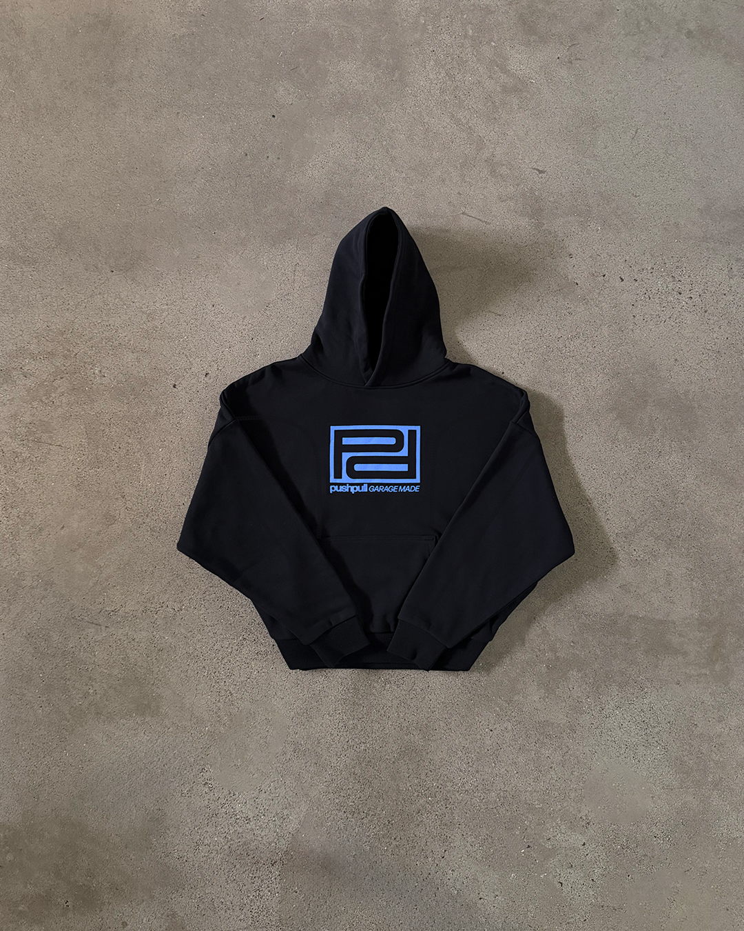 BLUE DOUBLE "P" PANELLED HOODIE