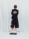 BLACK SMILEY SPLASH TRACK SHORTS