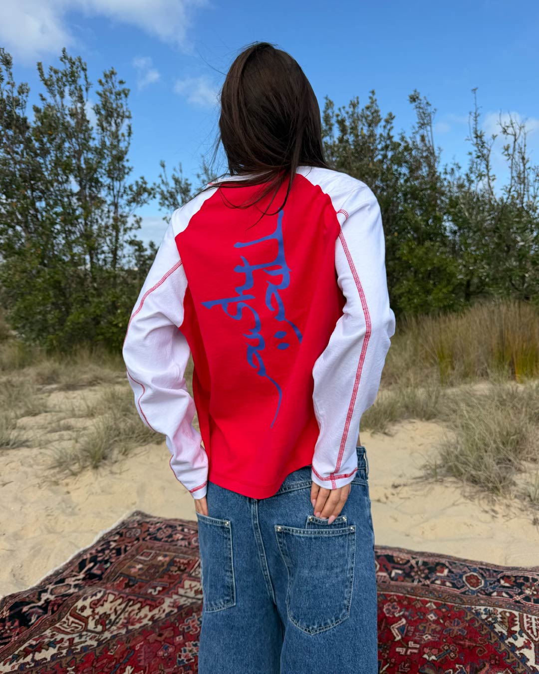 RED 2-TONE RAGLAN