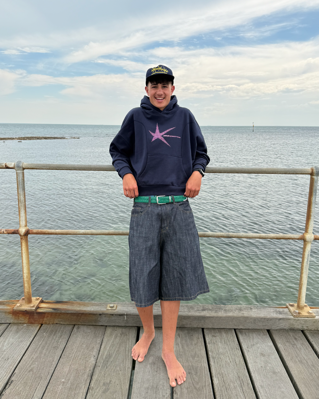 PINK STAR PANELLED HOODIE