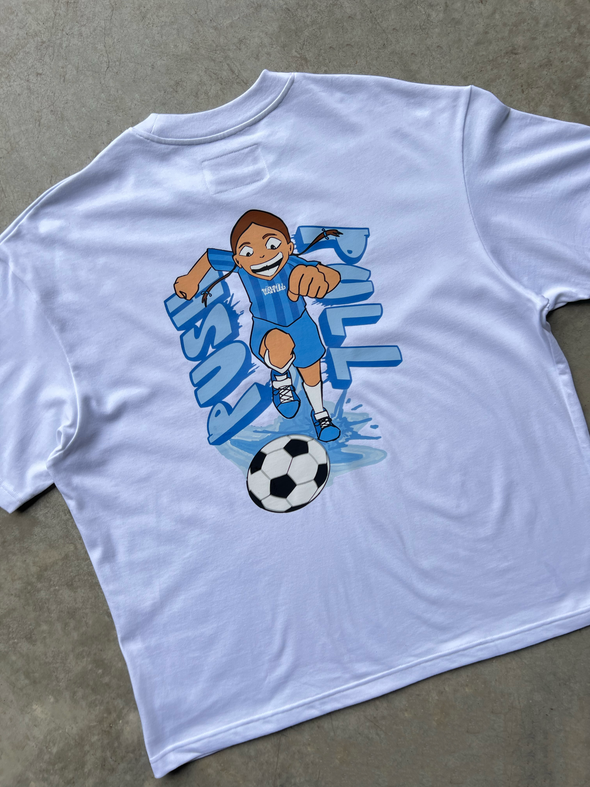 WHITE SOCCER GRAPHIC TEE