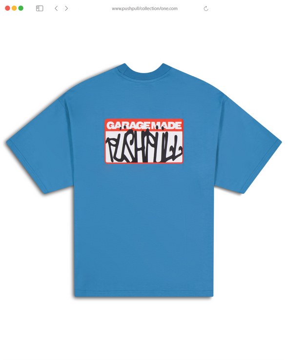 BLUE STICKER SLAP TEE