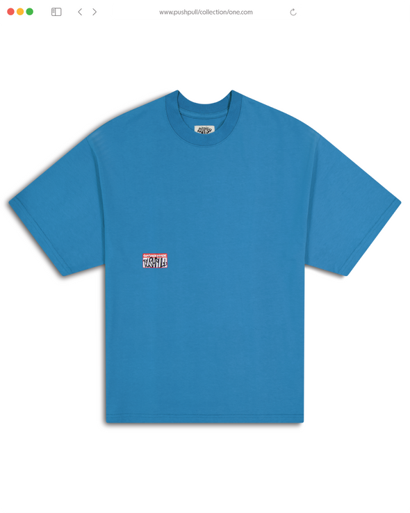 BLUE STICKER SLAP TEE