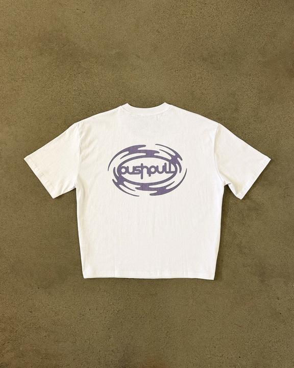 PURPLE SWIRL GRAPHIC T-SHIRT