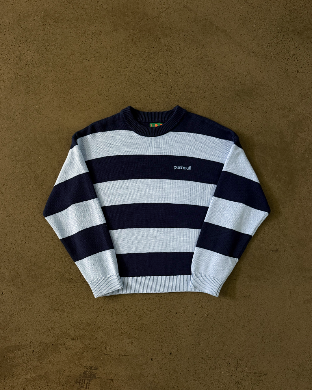 BLUE COLLEGE STRIPE KNIT