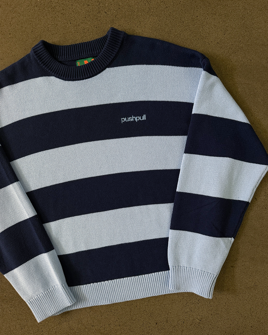 BLUE COLLEGE STRIPE KNIT